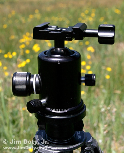 Kirk Enteprises BH-3 ball head with Arca-Swiss style clamp. Photo copyright Jim Doty Jr.