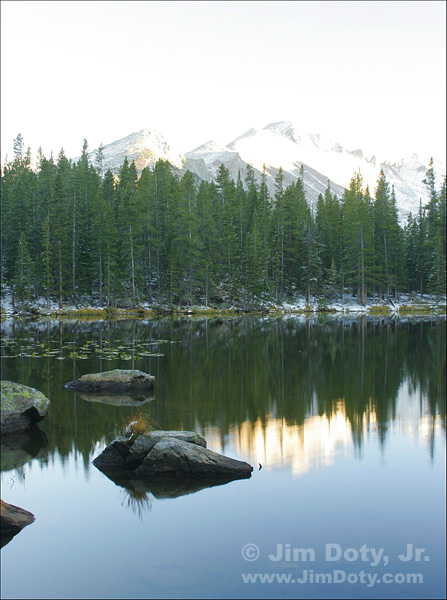Longs Peak and Nymph Lake. Photo copyright Jim Doty Jr.